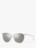 Michael Kors MK2184U Women's Dupont Cat's Eye Sunglasses, Clear/Silver
