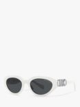 Michael Kors MK2192 Women's Empire Oval Sunglasses, Optic White