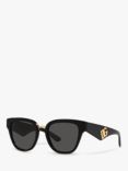 Dolce & Gabbana DG4437 Women's Butterfly Sunglasses, Black