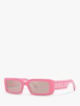 Dolce & Gabbana DG6187 Women's Rectangular Sunglasses, Crystal/Pink