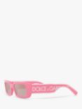 Dolce & Gabbana DG6187 Women's Rectangular Sunglasses, Crystal/Pink