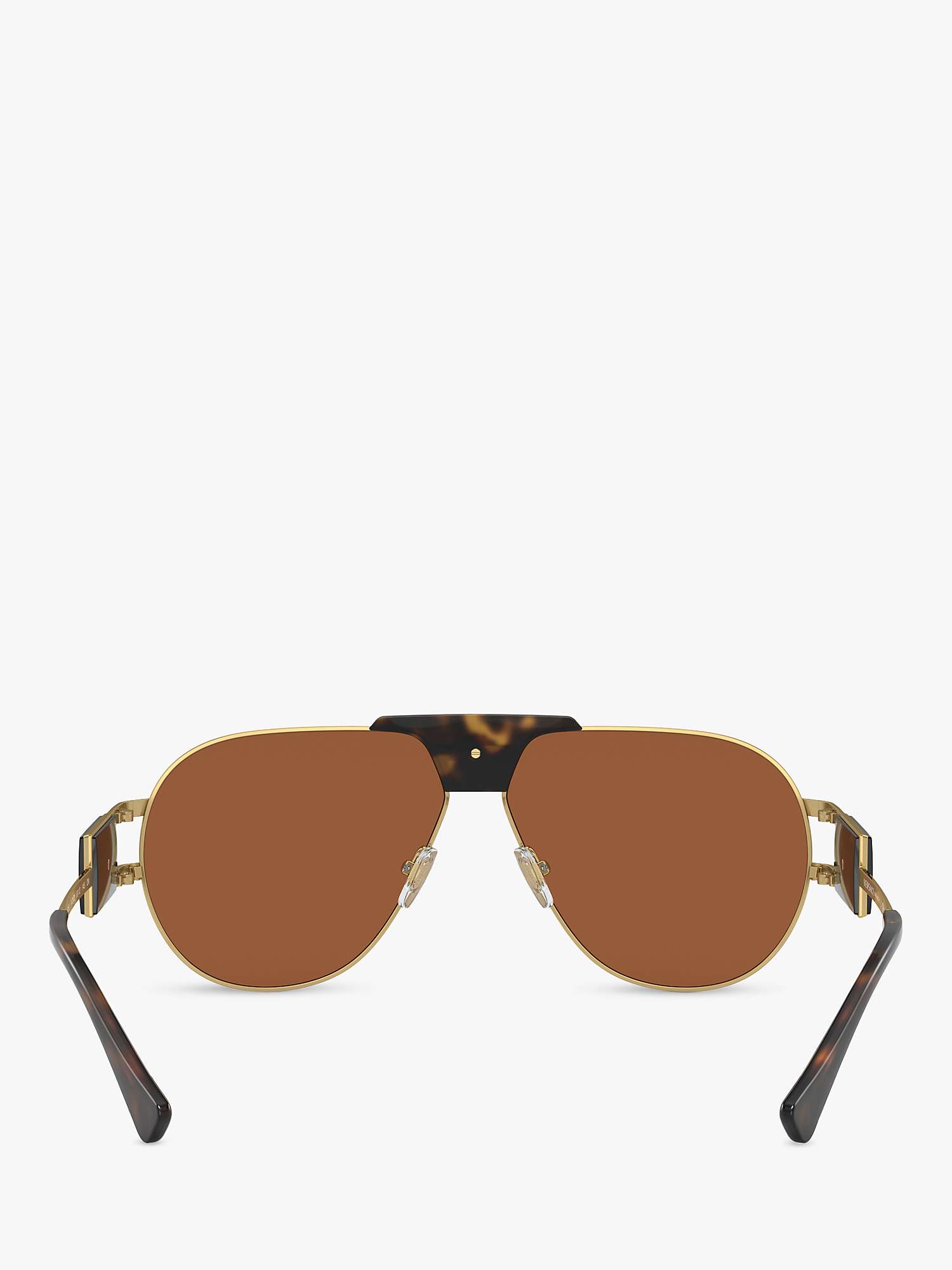 Buy Versace VE2252 Men's Aviator Sunglasses, Gold/Brown Online at johnlewis.com