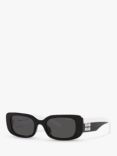 Miu Miu MU08YS Women's Rectangular Sunglasses, Black/White