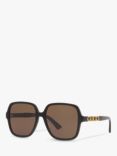 Gucci GC001949 Women's Rectangular Sunglasses, Black