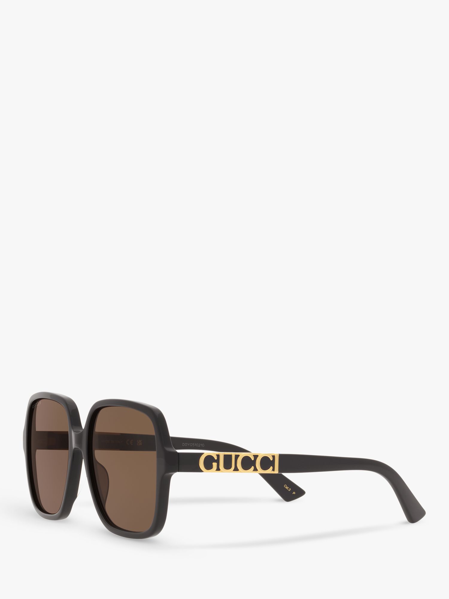 Buy Gucci GC001949 Women's Rectangular Sunglasses, Black Online at johnlewis.com
