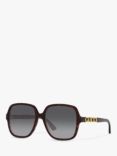 Gucci GG1189S Unisex Square Sunglasses, Brown/Grey Gradient