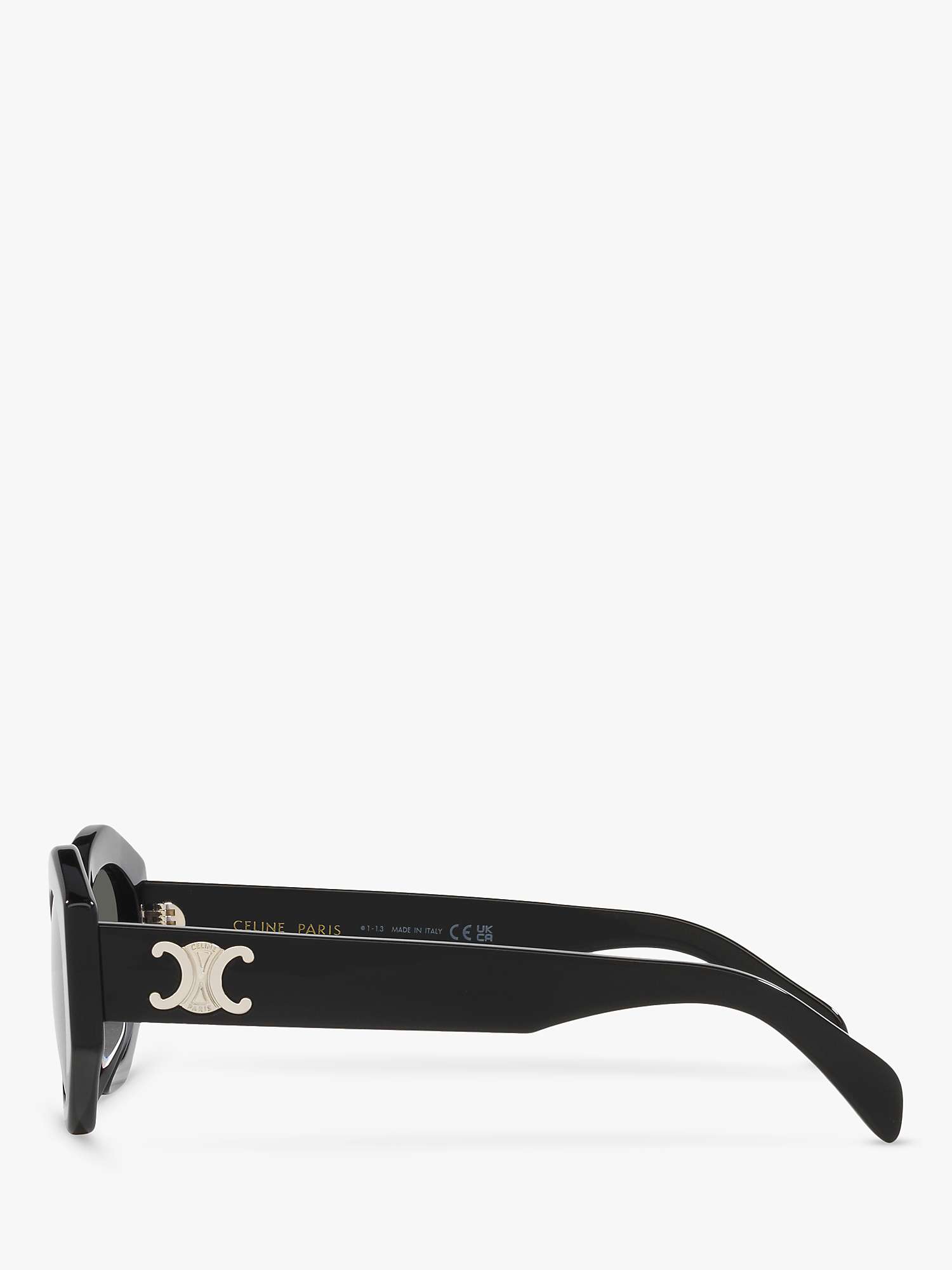 Buy Celine CL40238U Women's Oval Sunglasses, Shiny Black/Grey Online at johnlewis.com