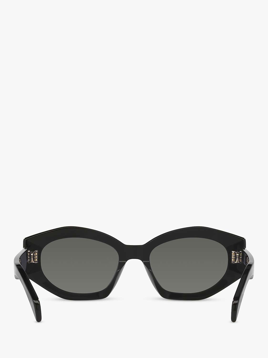 Buy Celine CL40238U Women's Oval Sunglasses, Shiny Black/Grey Online at johnlewis.com
