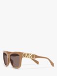 Michael Kors MK2182U Women's Polarised Empire Butterfly Sunglasses, Camel