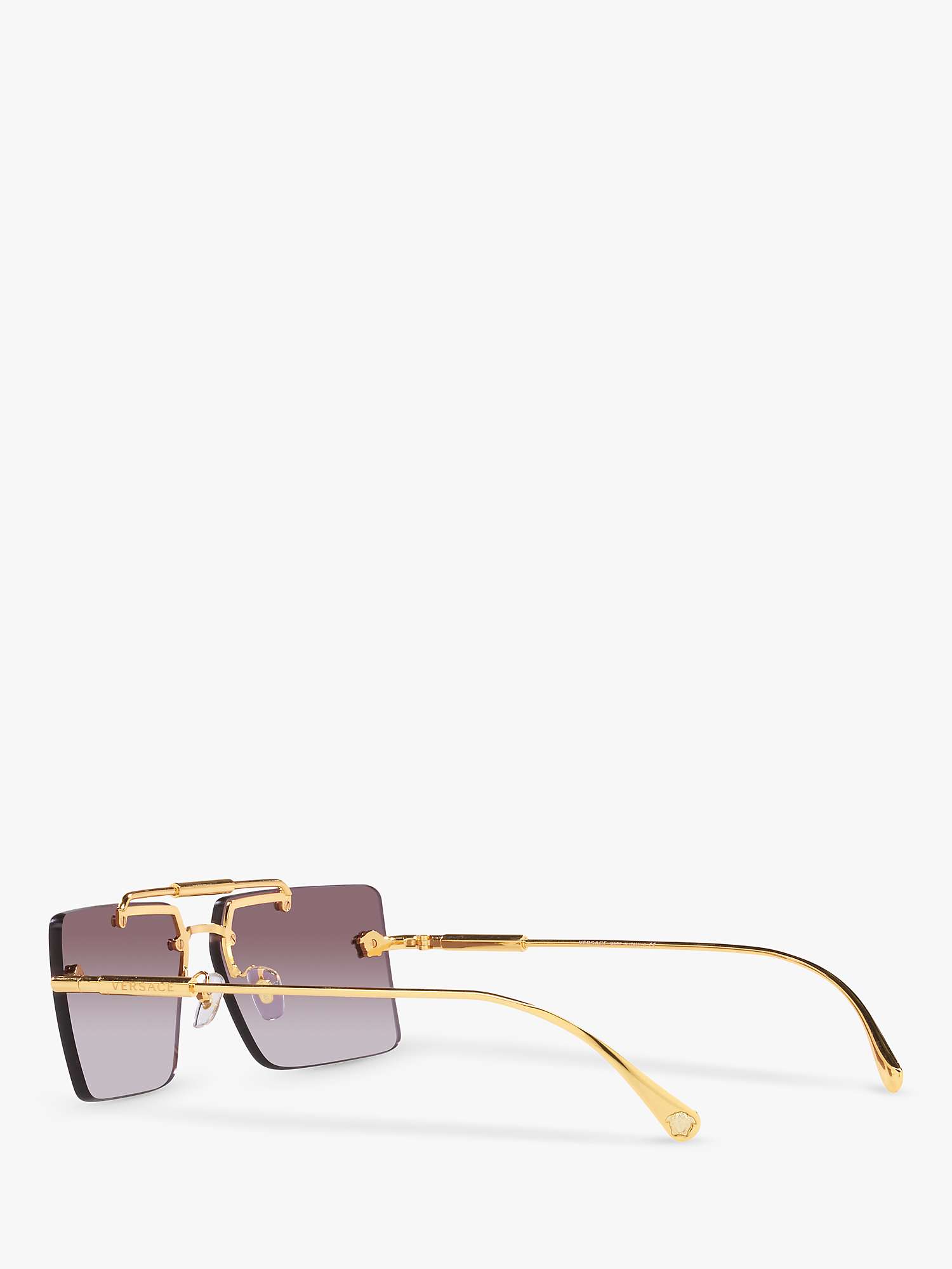 Buy Versace VE2245 Women's Rectangular Sunglasses, Gold Online at johnlewis.com