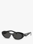 Prada PR 26ZS Women's Irregular Sunglasses, Black/Grey