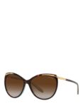 Ralph RA5150 Women's Cat's Eye Sunglasses, Brown/Gold