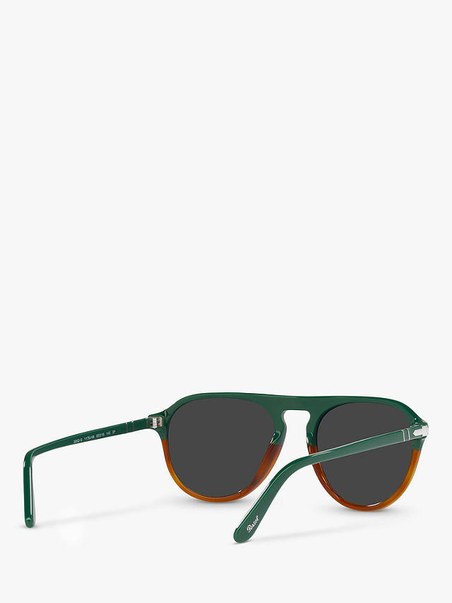 Persol PO3302S Unisex Aviator Sunglasses, Green/Havana Chiara
