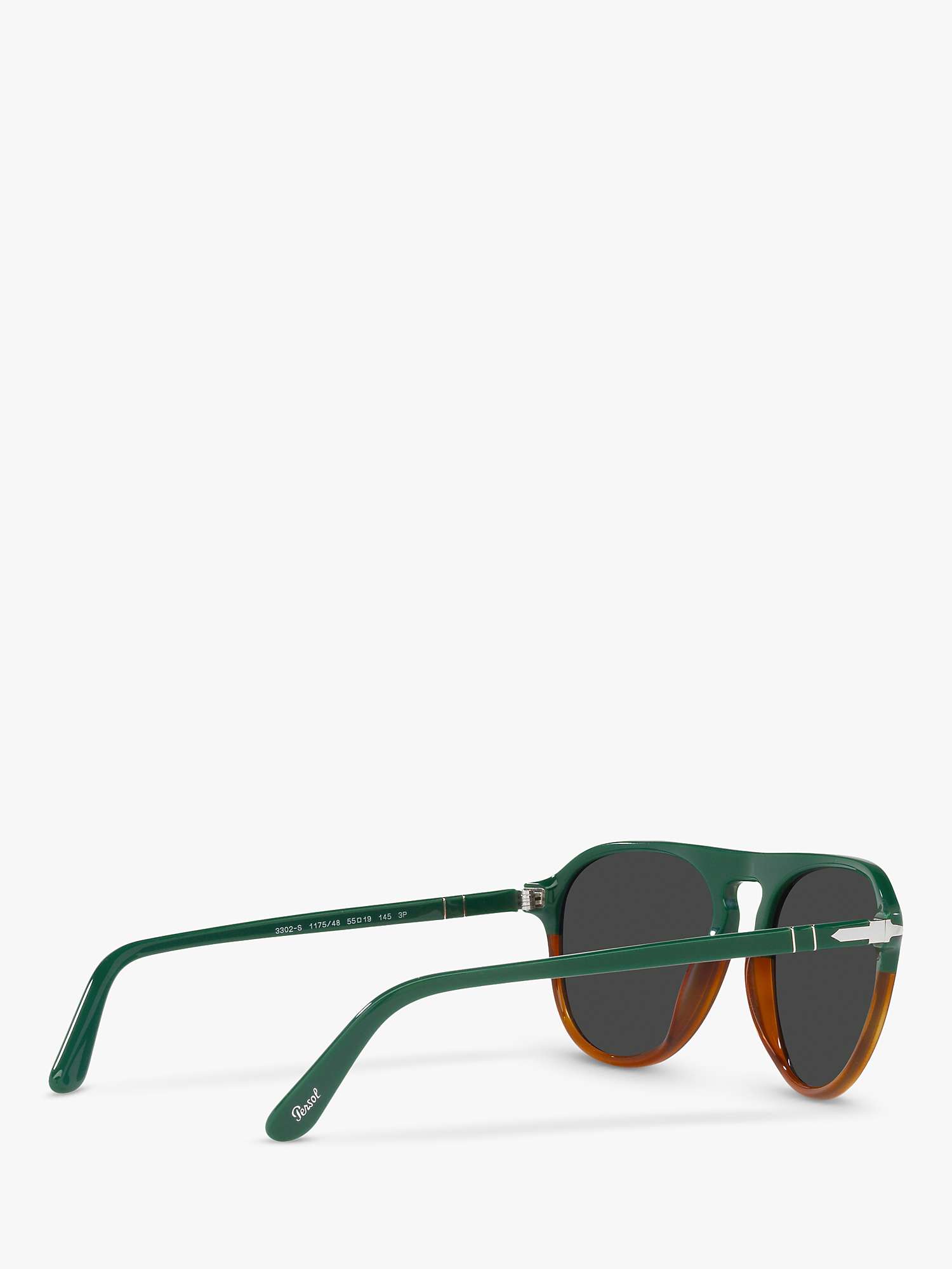 Buy Persol PO3302S Unisex Aviator Sunglasses, Green/Havana Chiara Online at johnlewis.com