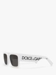 Dolce & Gabbana DG6184 Men's Square Sunglasses, Crystal/White