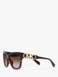 Michael Kors MK2182U Women's Empire Square Sunglasses, Dark Tortoise
