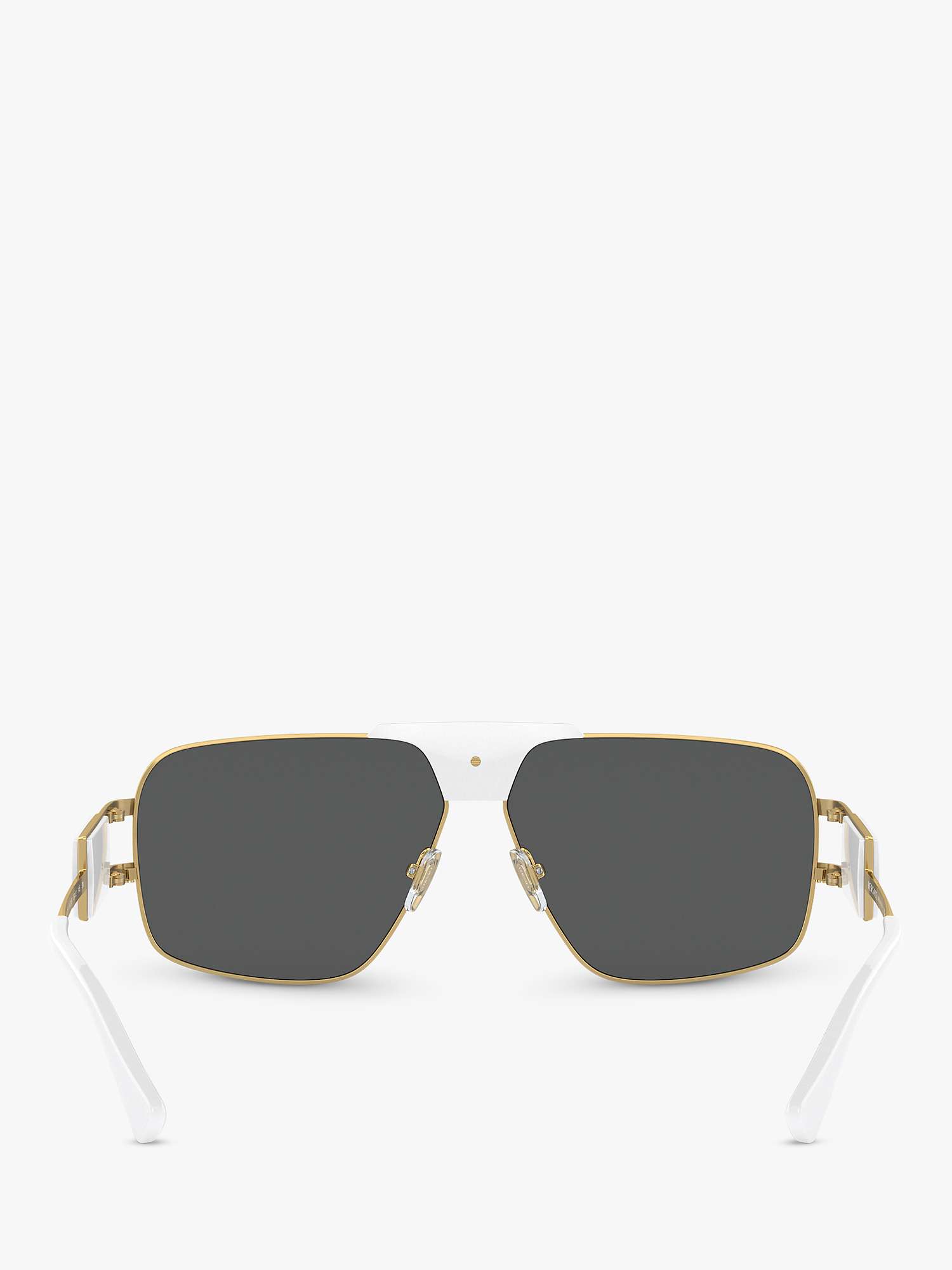 Buy Versace VE2251 Men's Aviator Sunglasses, White/Gold Online at johnlewis.com