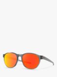 Oakley OO9126 Men's Reedmace Round Sunglasses, Matte Grey Smoke
