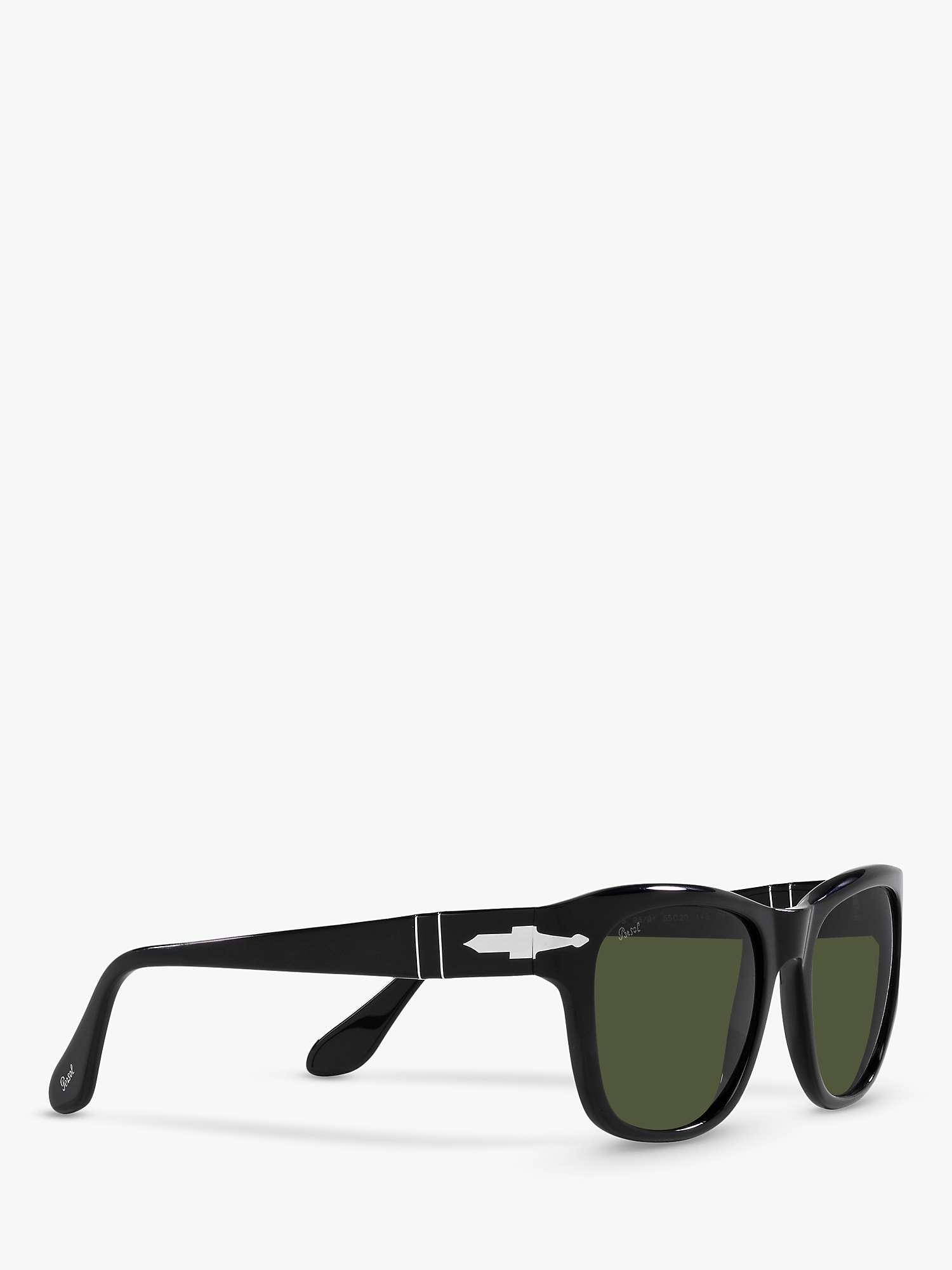 Buy Persol PO3313S Square Sunglasses, Black/Green Online at johnlewis.com