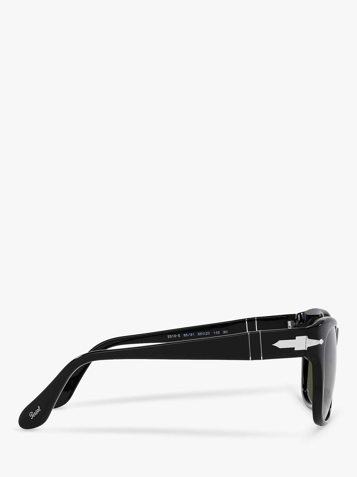 Buy Persol PO3313S Square Sunglasses, Black/Green Online at johnlewis.com