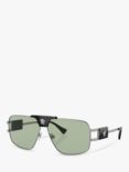 Versace VE2251 Men's Aviator Sunglasses, Gunmetal