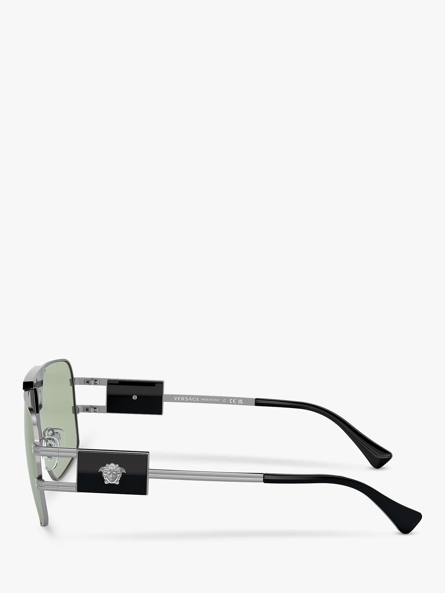 Buy Versace VE2251 Men's Aviator Sunglasses, Gunmetal Online at johnlewis.com