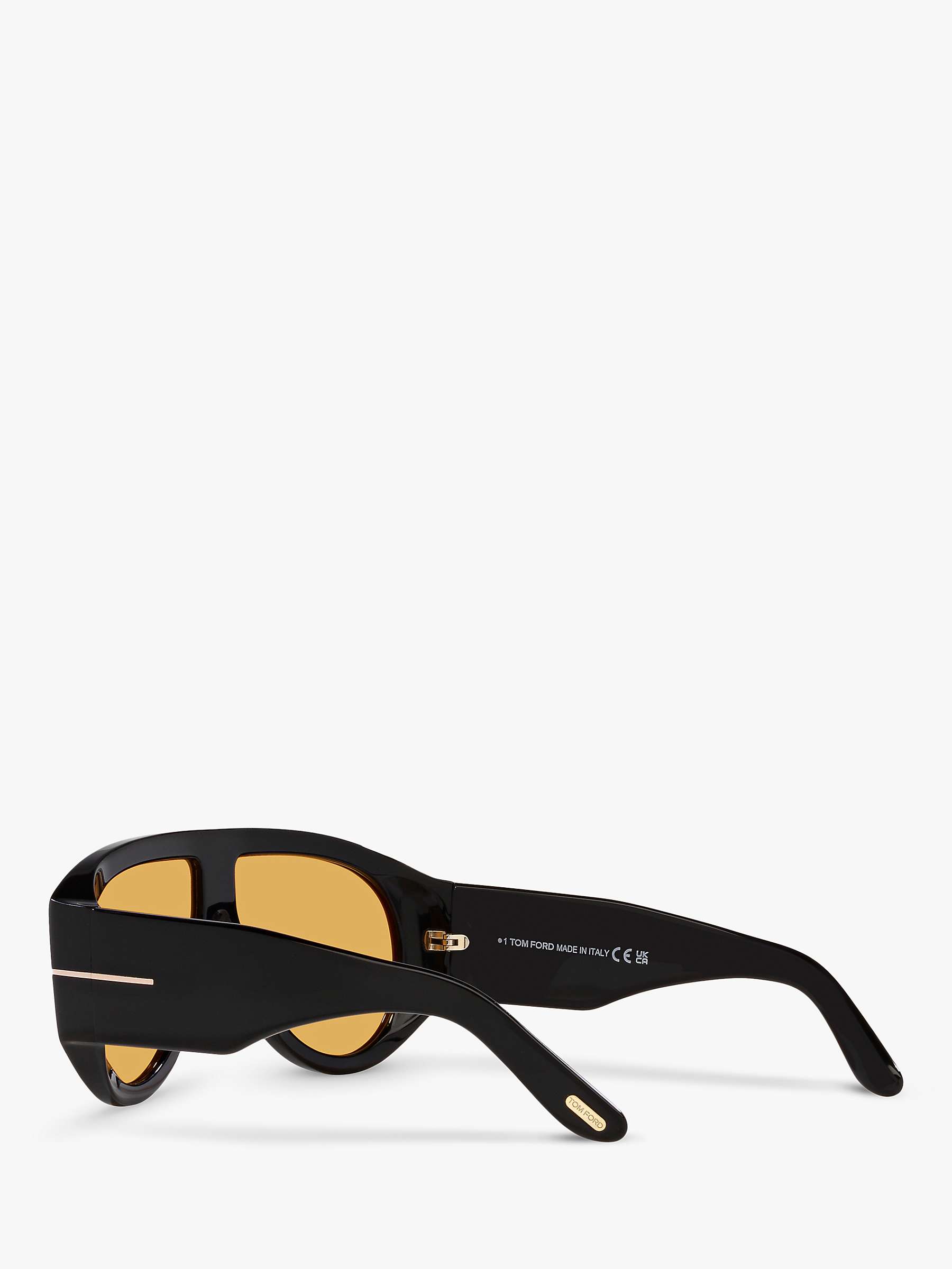 Buy TOM FORD FT1044 Men's Aviator Sunglasses, Shiny Black/Yellow Online at johnlewis.com