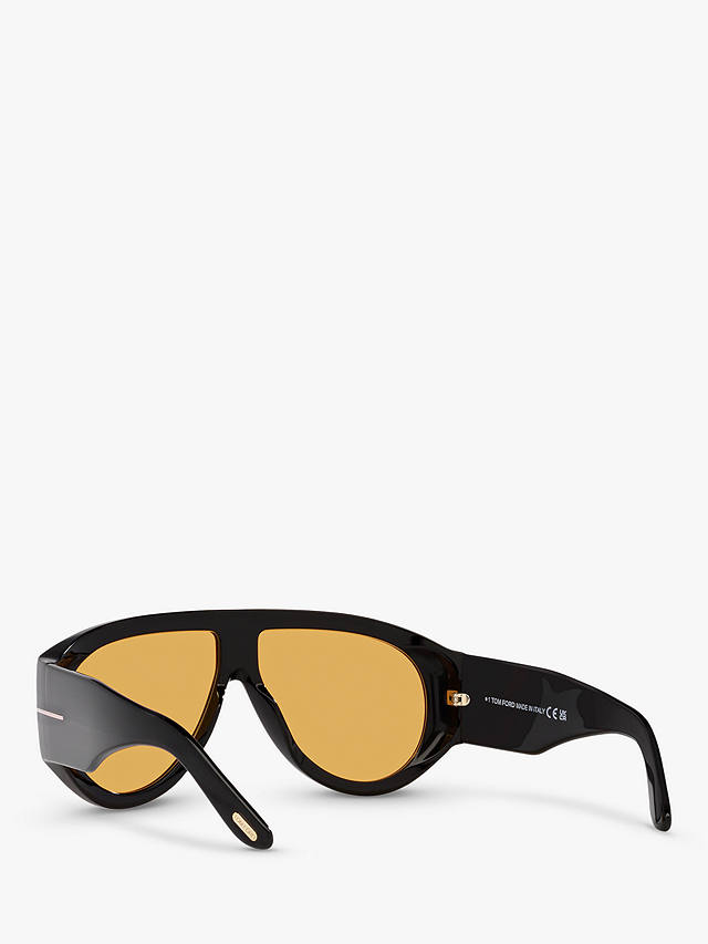 TOM FORD FT1044 Men's Aviator Sunglasses, Shiny Black/Yellow