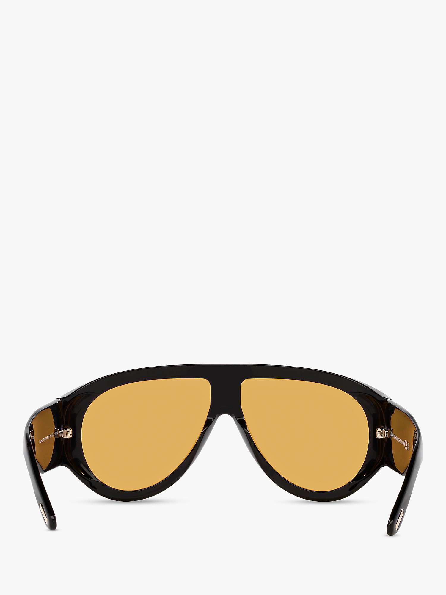 Buy TOM FORD FT1044 Men's Aviator Sunglasses, Shiny Black/Yellow Online at johnlewis.com