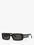 Dolce & Gabbana DG6187 Unisex Rectangular Sunglasses, Crystal/Black