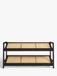 John Lewis Rattan 2 Tier Shoe Rack, Black