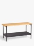 John Lewis Metal & Bamboo Shoe Bench, Black/Natural