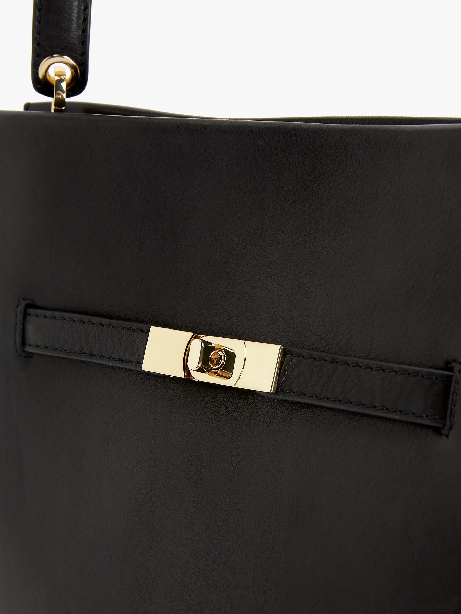 Buy John Lewis Leather Belt Detail Shoulder Bag, Black Online at johnlewis.com