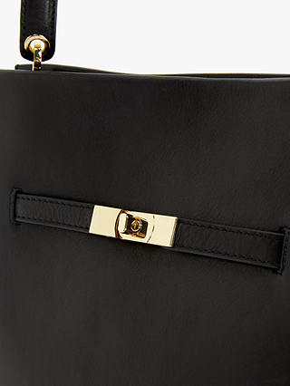 John Lewis Leather Belt Detail Shoulder Bag, Black