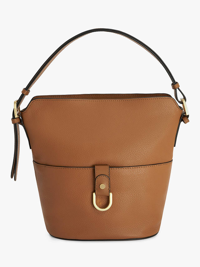 John Lewis Leather Adjustable Shoulder Bag, Tan Leather
