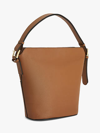 John Lewis Leather Adjustable Shoulder Bag, Tan Leather