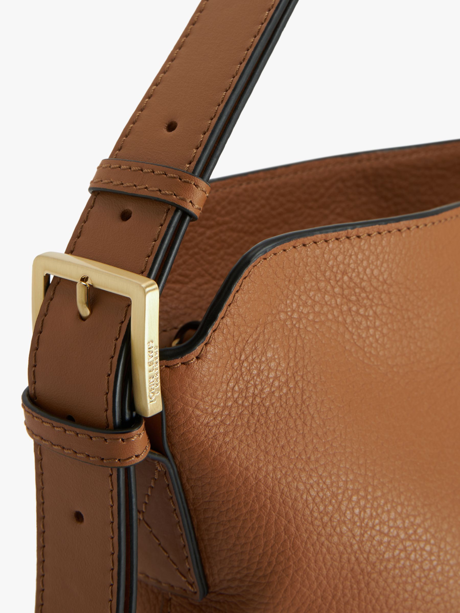 John Lewis Leather Adjustable Shoulder Bag, Tan Leather at John Lewis &  Partners