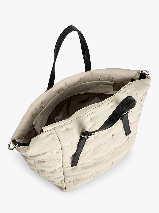 John Lewis ANYDAY Quilted Puffy Tote Bag, Off White at John Lewis ...