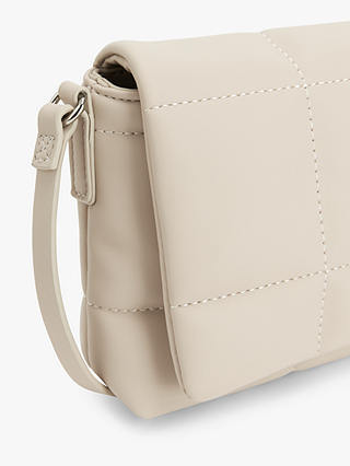 John Lewis ANYDAY Quilted Small Flap Over Cross Body Bag, Off White