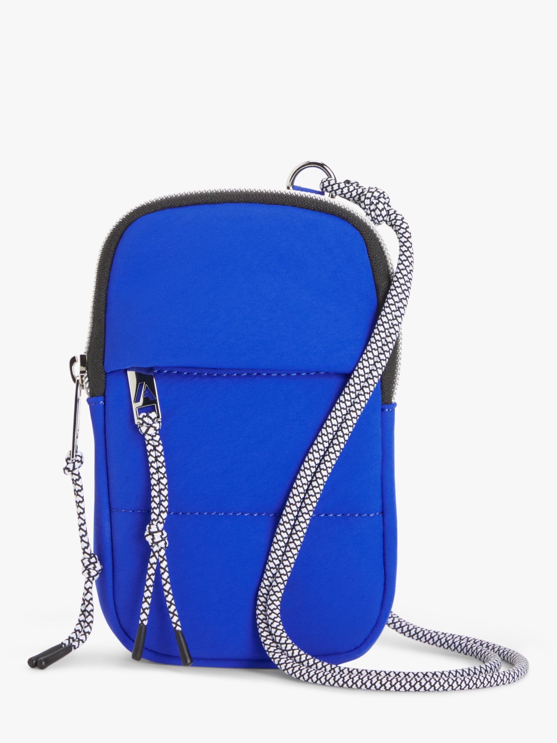 blue leather cross body bag unusual statement futuristic medium size