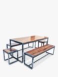 Ivyline Spitalfields 8-Seater Garden Dining Table & Seating Set, FSC-Certified (Acacia Wood), Grey/Natural