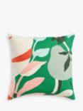 John Lewis Floral Crop Cushion, Jadeite