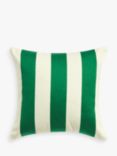 John Lewis Block Stripe Square Cushion, Jadeite