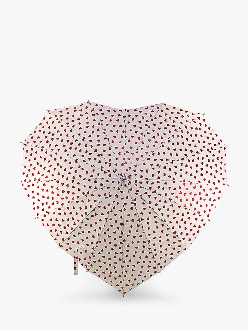 Buy Fulton L909 Heart Shaped Umbrella, Red Hearts Water Online at johnlewis.com