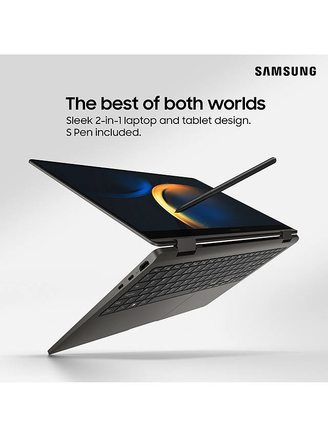 Buy Samsung Galaxy Book3 360 Convertible Laptop, Intel Core i7 Processor, 16GB RAM, 512GB SSD, 13.3" AMOLED Touch Screen, Graphite Online at johnlewis.com