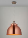 John Lewis Baldwin Large Pendant Ceiling Light, Brushed Copper