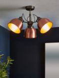 John Lewis Baldwin 3 Arm Semi Flush Ceiling Light