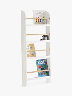 Great Little Trading Co Greenaway Narrow Gallery Bookcase, White/Natural