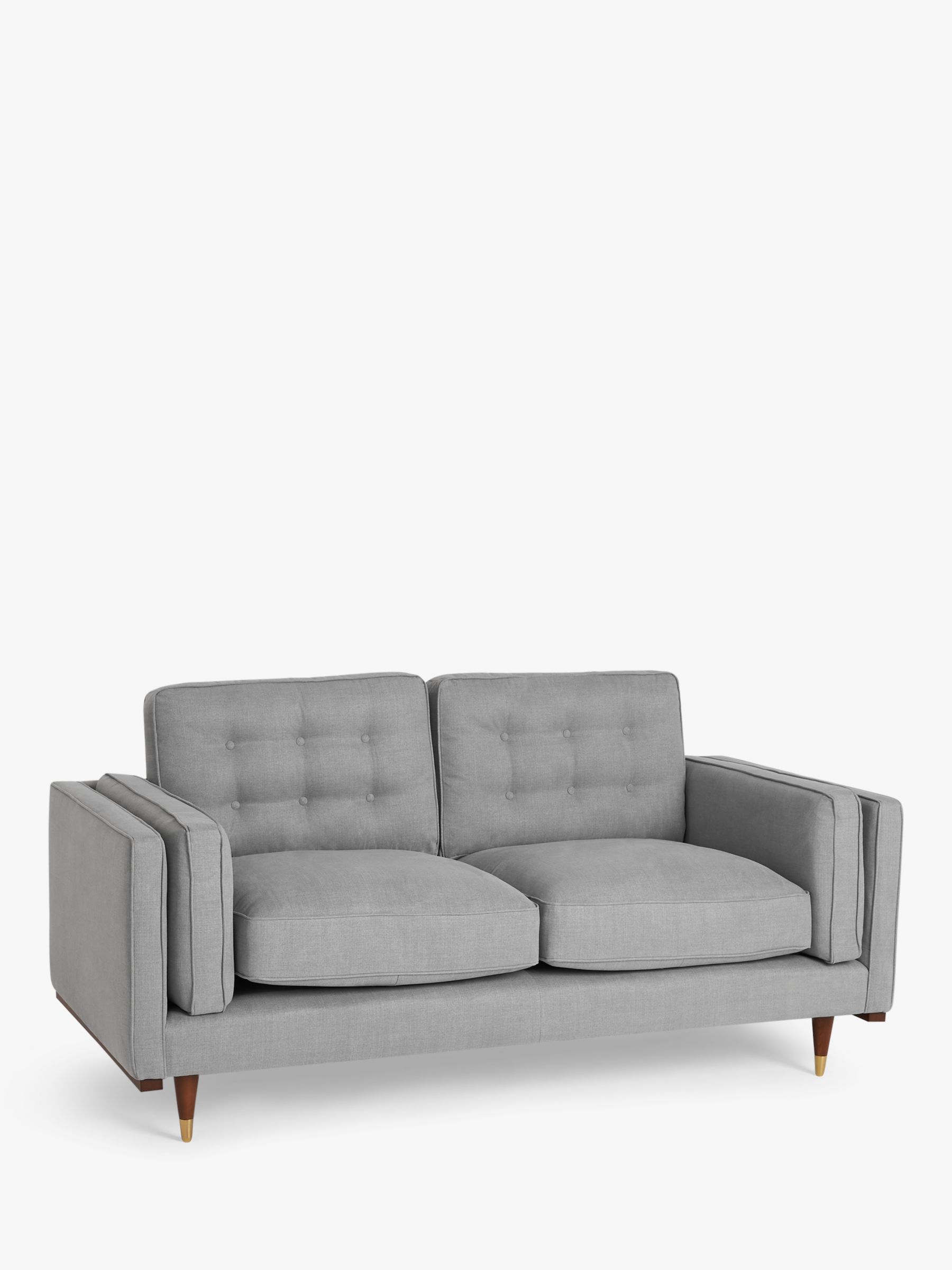 Lyon Range, John Lewis + Swoon Lyon Medium 2 Seater Sofa, Dark Leg, Weave Nickle Grey