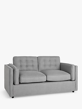 John Lewis + Swoon Lyon Medium 2 Seater Sofabed, Dark Leg, Weave Nickle Grey